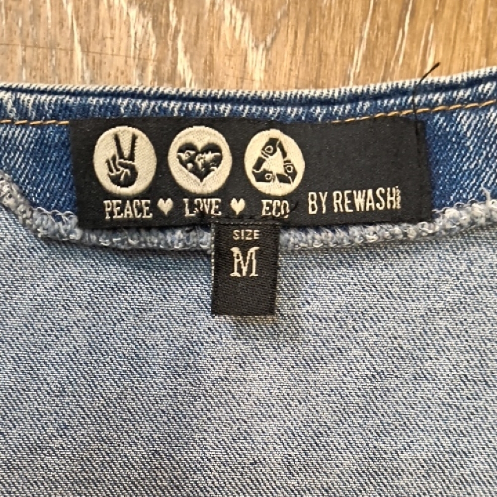 Rewash Blue Denim Sleeveless Jumpsuit - Picture 3 of 7